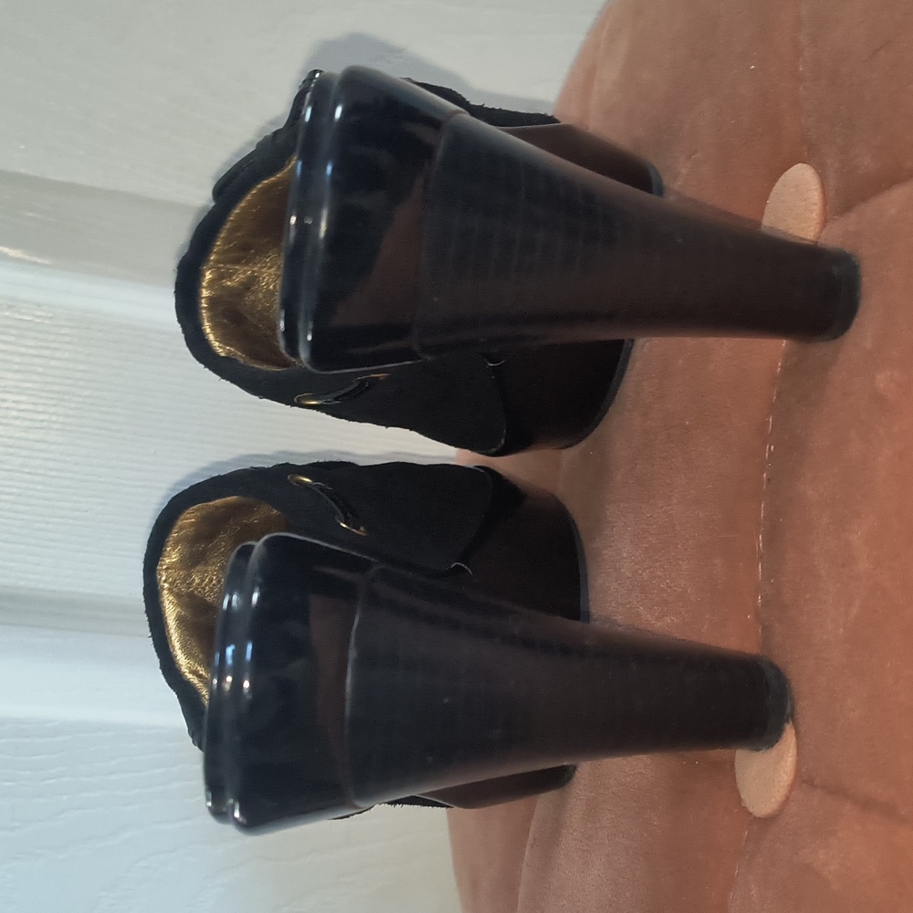 Coach Jodey Signature Black Suede Leather Mule Size 8 - Picture 7 of 9